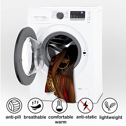 African Blanket Black Women Flannel Fleece Blanket Super Soft Cozy Plush Blankets For Couch Sofa Bed 60"X50" #TOP6