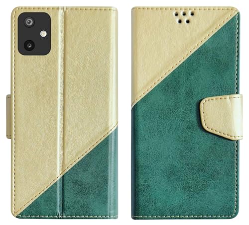 Image of SBMS Flip Cover for Samsung Galaxy M07 / Samsung A07 / Samsung F07 Back Cover Case with Magnatic Closure | Inbuilt Stand | Card & Money Pocket for Samsung A07 (MultiGreen)