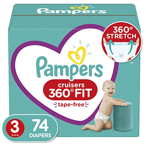 Diapers Size 3, 74 Count - Pampers Pull On Cruisers 360° Fit Disposable