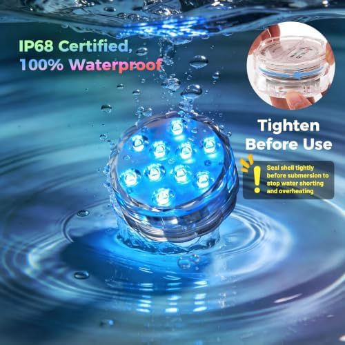 Pool Lights for Hot Tub, Submersible LED Lights Battery Operated (2 Pack) image 5