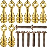 YALOJE 8 Pack Metal Shelf Rail Connectors, Railing Bracket Spindles Furniture Connectors, Decorative Gallery Rails with Screws for Shelves, Wine Cabinets, Bookcases - Gold
