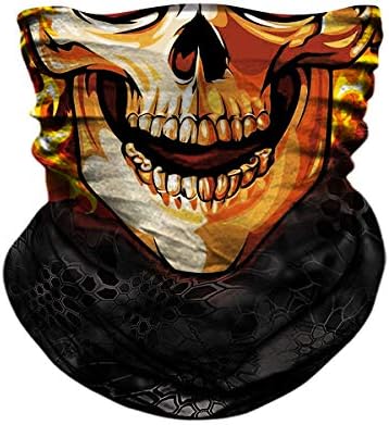 TERNNK Skull Face Mask Half Sun Dust Wind Protection, 3D Tube Mask Seamless Durable Face Mask Bandana Skeleton Face Mask Motorcycle Bike Riding Fishing Hunting Cycling Festival, Many Patterns (F22)
