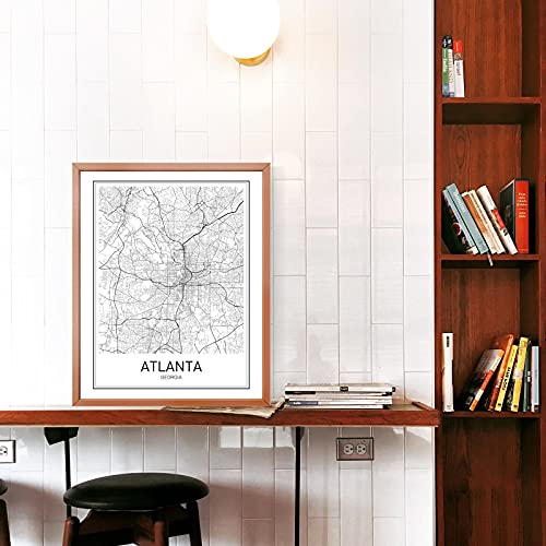 Atlanta Poster Map Of Atlanta Map City Map Posters Modern Map Art City Prints Atlanta Art Minimal Print Atlanta Georgia City Poster City Map Wall Art Minimalist Posters 8X10 #TOP5