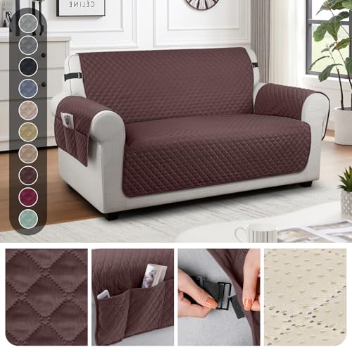 Image of TAOCOCO Sofa Covers 2 Seater,Settee Covers,Non Slip Sofa Covers,Sofa Slipcovers,Pet Couch Covers,Washable Sofa Protectors for Dogs(Chocolate)