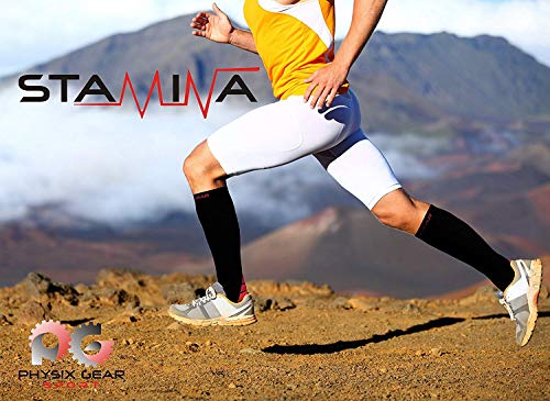 Physix Gear Sport 3 Pairs of Compression Socks for Men & Women in (Black/Pink + Black/Blue + Black/Red) L-XL Size4