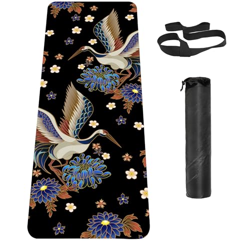 Knsbk Non Slip Yoga Mat TPE Workout Mat for Men Women, Thick Workout Mat with Carrying Strap, Fitness Mats for Exercise, Yoga, Fitness, Pilates, Floor Workouts (72