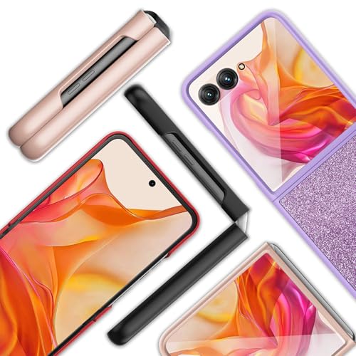 Phone Case for Motorola Razr+ Plus 2024,Glitter Case with Built-in Cover Screen Protector,Bling Slim Fit Moto Razr+ 2024 Case,Ultra-Thin Women Luxury Phone Cases for Razr 50 Ultra,Rose - image 2