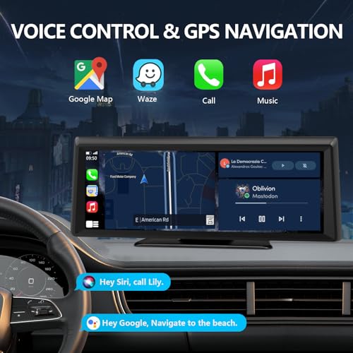 Wireless CarPlay Screen with 2K Dash Cam, 8.1" Portable Touchscreen Car Stereo with CarPlay & Android Auto, 1080P Backup Camera, Voice Control, Bluetooth, Mirror Link, GPS Navigation - Image 5