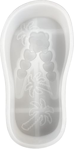 Chanclas tropicales de playa palmera de verano molde de silicona fresco para automóvil 5 x 25 x 1 pulgada para perlas aromáticas de resina vela de