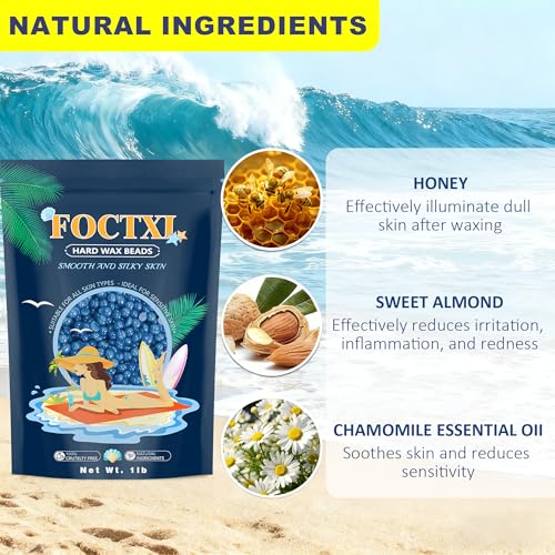 Image of Hard Wax Beads, 1lb Wax Beans for Hair Removal Sensitive Skin - Coarse Hair Formula - Brazilian Bikini, Face, Eyebrows, Underarms, Arms, Chest, Back, Legs(450g)