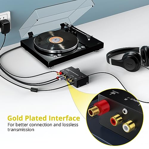 image for PROZOR Pre Amplifier for Turntable Audiophile M/M Phono preamp with Le