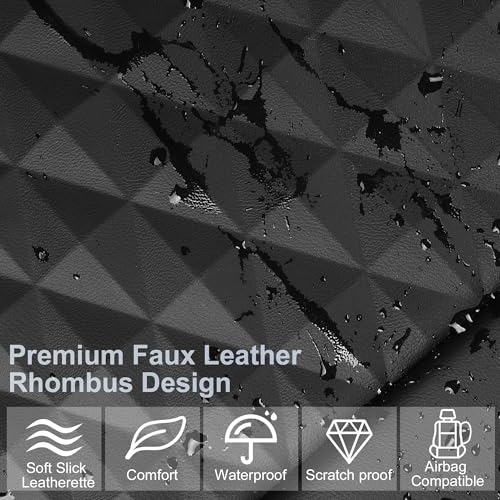 Image of CAR PASS 2 Pack Leather Bottom Car Seat Covers Front Seat Cushion Cover, Anti-Slip and Wrap Around the Bottom, Car Seat Protector Universal Fit for Most Cars, SUVs, and Trucks, 2Pcs Black