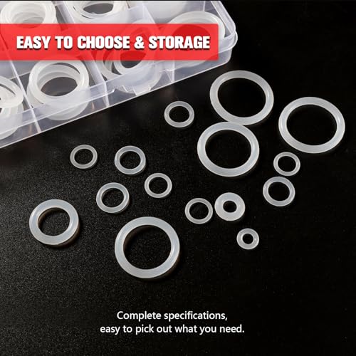 YIXISI 385 PCS 24 Sizes White O-Rings Assortment Kit, Silicone Metric O-Rings, for Tap Plumbing Washer Seal & Auto Quick Repair - Image 3