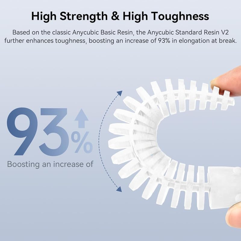 Image of 3IDEA 3D Printer Resin, Upgraded 8K Standard Resin V2, Enhanced Toughness and Strength, Lower-Odor, High Precision 3D Printing Resin for All LCD Resin 3D Printers (White, 1kg)