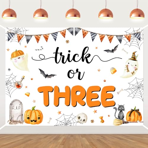 Toile de fond orange Halloween 3 ans déco citrouille 2,1x1,5m