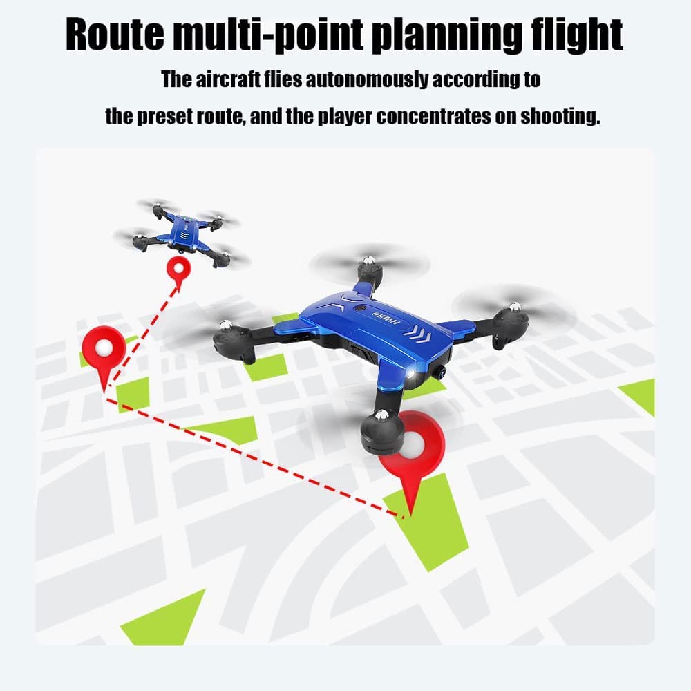 Posizionamento del flusso ottico del drone con doppia fotocamera 4K HD per principianti, GSP, luce a LED, esacottero pieghevole RC con modalità senza testa, volo a punto fisso, volo RTF stabil