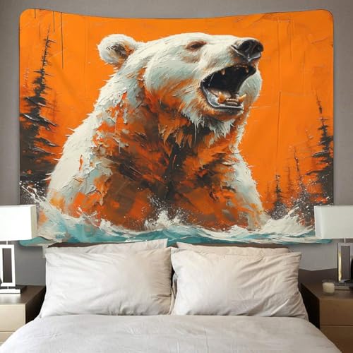 Couverture murale 3D ours marron tapisserie 150x200cm