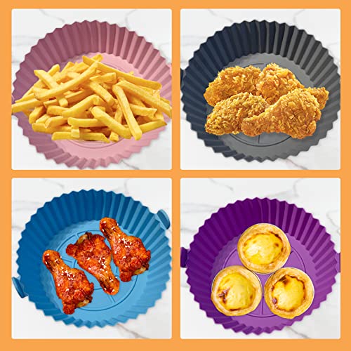 Homesen Assadeira Cesta Reutilizável Para Air Fryer Pan Fácil Limpeza Substituição Redondo Silicone