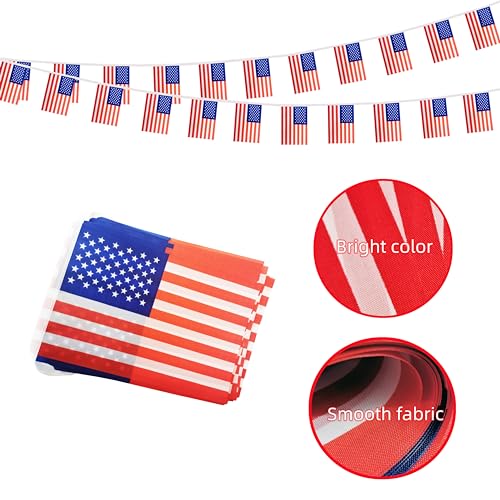 America-USA-Small-String-Flags-50-Feet-38-Pcs-American-US-Pennant-Banner-Bunting-Flags-Patriotic-Events-Independence-Day-Country-Festival-Commemoration-Decorations-USA America USA Small String Flags 50 Feet 38 Pcs American US Pennant Banner Bunting Flags Patriotic Events Independence Day Country Festival Commemoration Decorations USA