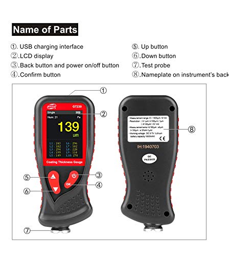 Calibrador Digital de Espesor GT230 para Pintura miniatura 4