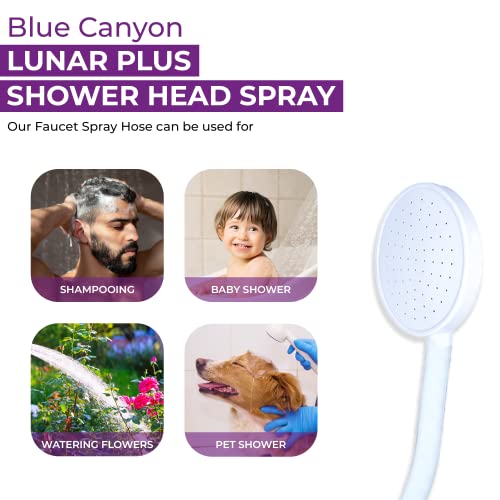 Blue Canyon Vector Double Tap Shower Spray| Bathroom Accessory| Premium Shower Attachment for Bath taps| Push-on-Fitting| Suitable for Round & Oval Taps| Shower Head for Bathroom| ~1.5 Meters| (White) - Image 6