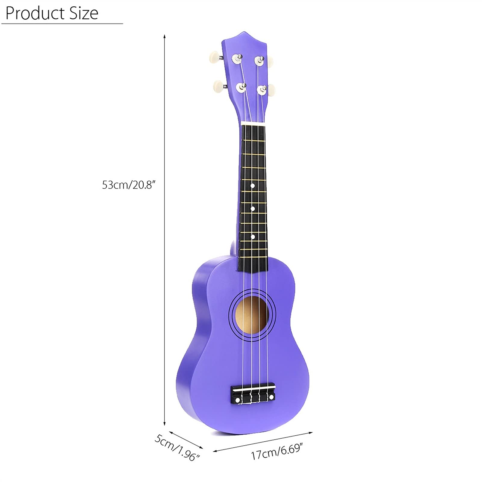 Studente Ukelele 21 Pollici 12 Fret Soprano Soprano Ukulele Ukalele 4 Stringhe Chitarra Hawaiana Instrusione Musicale Set Kit + Tuner + Stringa + Cinturino + Borsa Ukulele Hawaiano