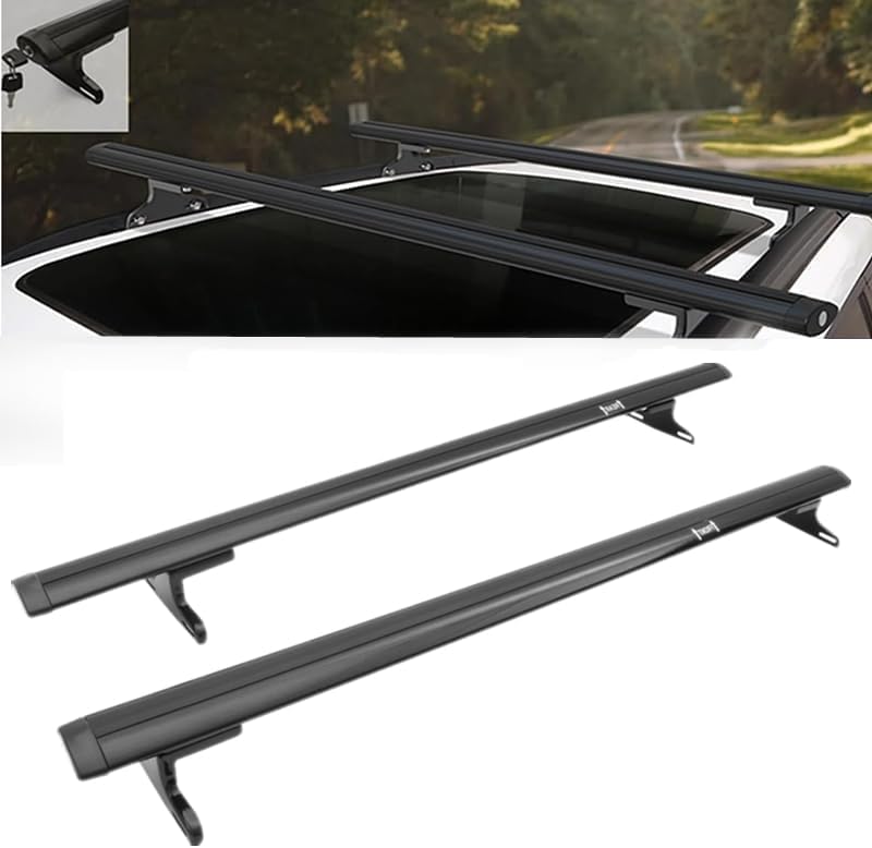 MotorFansClub Lockable Roof Rack Cross Bars Fit for Jeep Compass 2018 2019 2020 2021 2022 Baggage Luggage Cargo Top Roof Rail