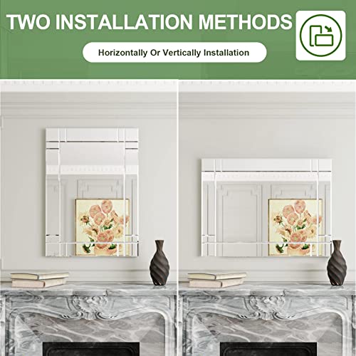 Solrig Wall Mounted Mirror, 30" ×22" Rectangular Hanging Mirrors Vanity Mirror For Bathroom, Bedroom, Living Rooms Modern Home Decor #TOP2