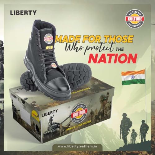 Image of Liberty Kulture Jungle Tiger Military & Tactical Canvas Boot for Men, Soft Toe, Olive Green & Black, Sizes- 6UK-11UK