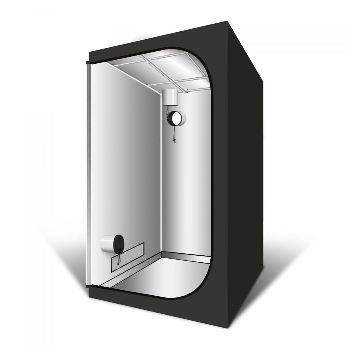 GREENCUBE - Box G-​LIGHT Mylar 80x80x180cm - Jardinage intérieur - Structure métallique durable - Résistance à l'humidité et stabilité - Chaussettes réglables, espace spacieux, plateau amovible