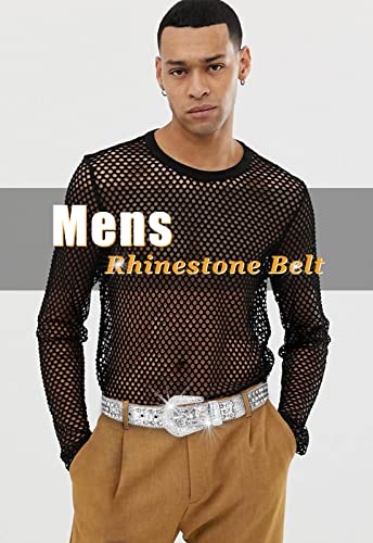 Oyifan Men Women Rhinestone Belt Women Western Men Cowboy Fashion Belts Bling Crystal Studded Luxury Belts Jeans Style4