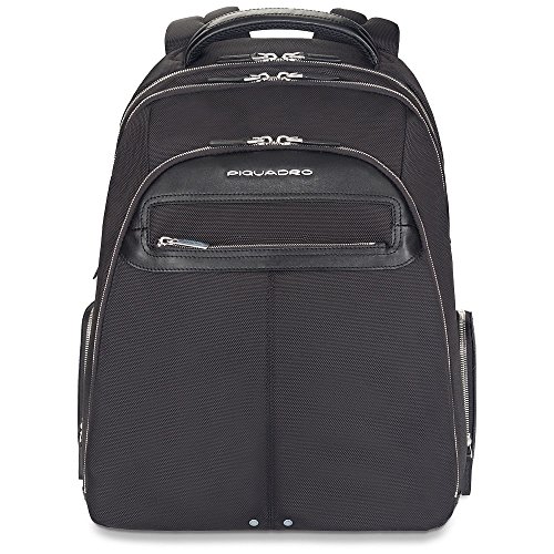 Preisvergleich Produktbild Piquadro CA1813LK Rucksack, Kollektion Link, Leder und Stoff, Schwarz