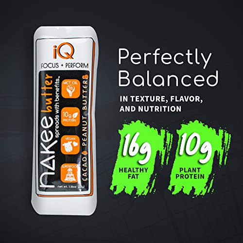 Nakee Butter Iq | Keto Nut Butter Peanut Butter Packets - Organic, Natural Source Of High Fat & Protein, Low Carb Snacks For Keto And Paleo With Mct Oil (Chocolate, Jar + 36-Pack) #TOP4