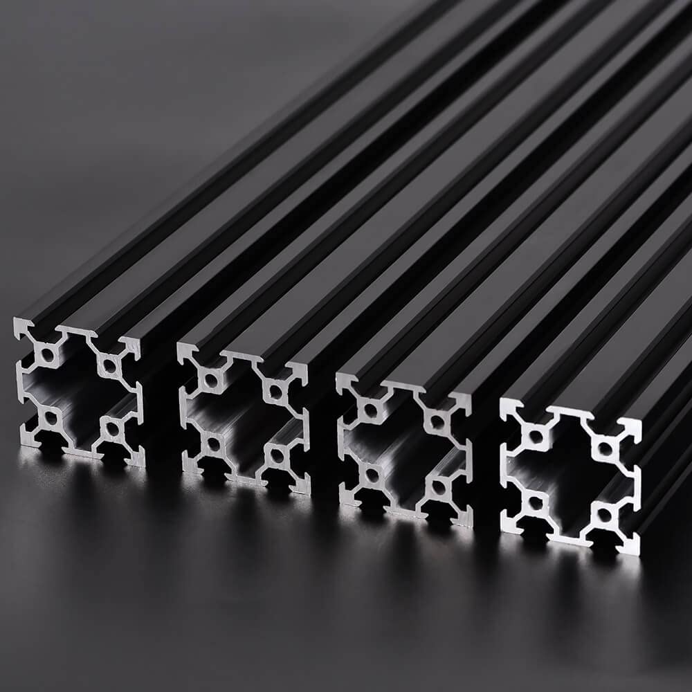 4PCS V Slot 4040 Aluminum Extrusion Profile 78.7'' European Standard Anodized Linear Rail for 3D Printer Parts and CNC DIY 2000mm Black — Amazon image 4