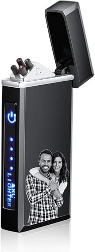 Miniatura 1 de Fortheday Encendedor eléctrico personalizado para hombres, encendedor grabado personalizado con encendedores recargables USB para el día del padre,
