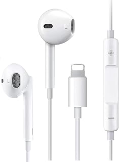 Wired Earphones for iPhone,in-ear HiFi stereo noise isolating earbuds,With volume control and microphone,Noise earphone Cancellation Compatible With iPhone 11/11 Pro/12/12 Pro/13/13 Pro/XR/X/SE/8/7