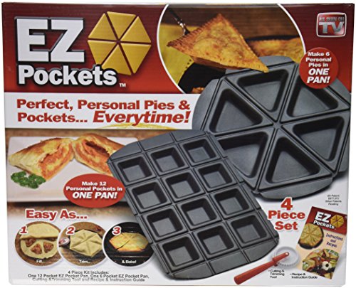 image for EZ Pockets Gray Non-Stick Steel 4-Piece Baking Kit with Cutting Tool a