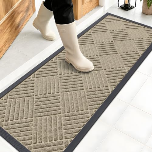 Image of OLANLY Front Door Mat Outside Entrance 47x17, Waterproof Heavy-Duty Doormat
