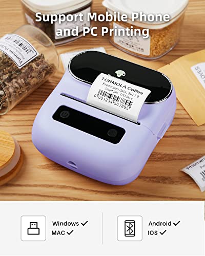 Image of Phomemo Label Maker, Bluetooth Thermal Printer for Barcode, Address, Home, Mailing, Small Business,Clothing, Portable Label Maker Machine with 3 Label