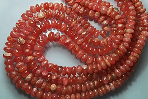 Rhodochrosite rose perles rondelles lisses 8.5-5.5mm pour création bijoux DIY