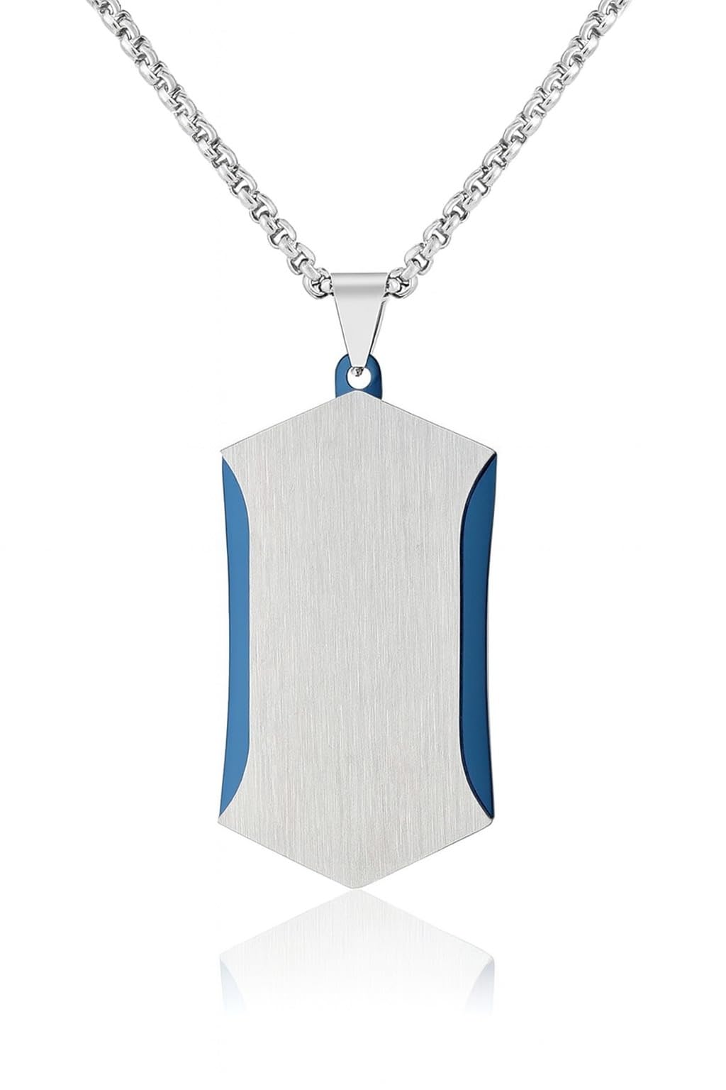 meenaz Anti Tarnish Silver Chain for Man | Stainless Steel Blue Bar Pendant for men Locket | Anti Rust Waterproof Neck Chains Long | Stylish Premium Jewellery Gift for Boys Husband Boyfriend -20-picture-35