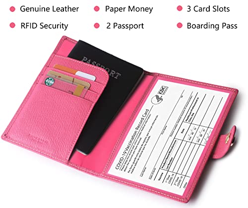 Passport Holder Cover Wallet Rfid Blocking Leather Card Case Travel Document Organizer Pink #TOP3