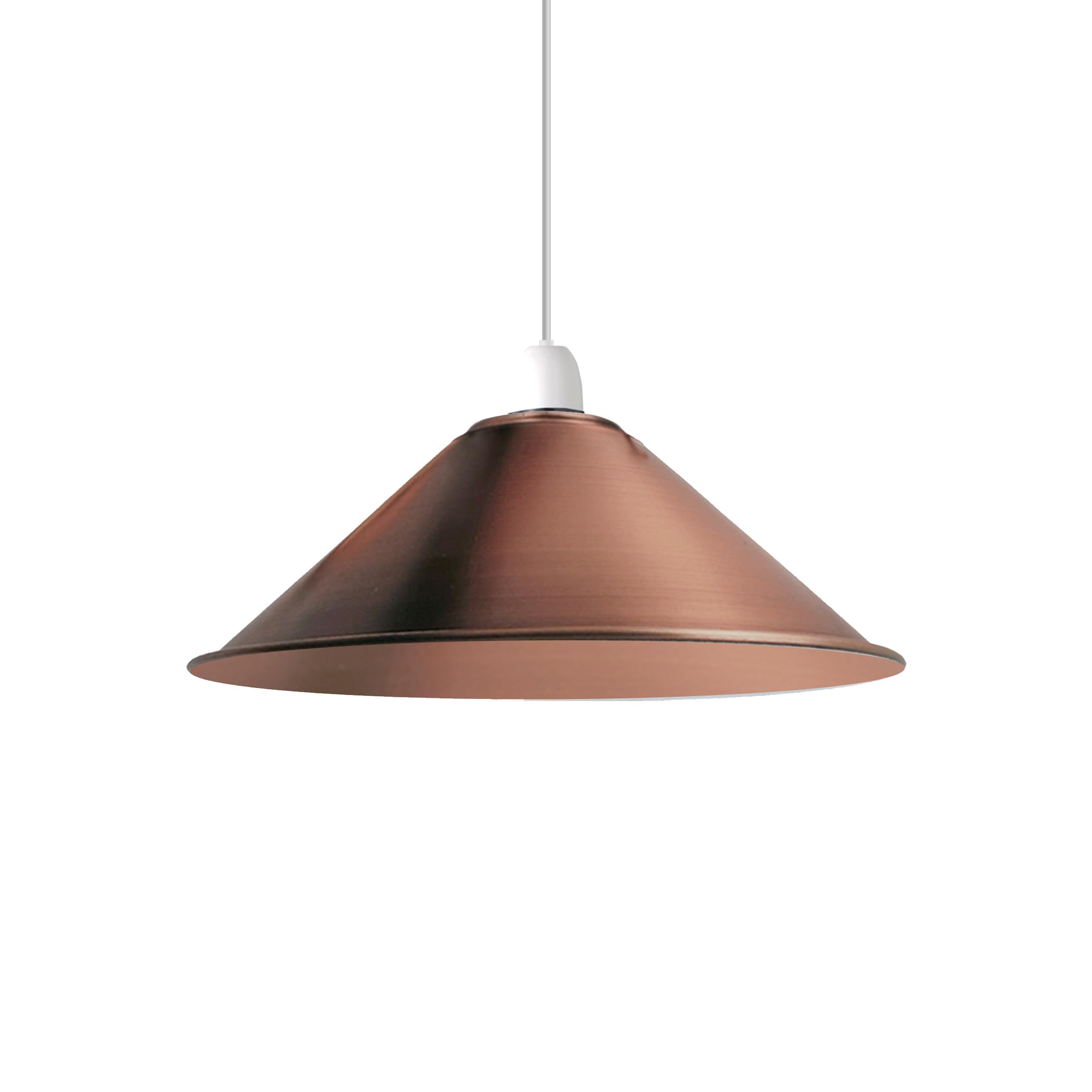 LEDSone Industrial Metal Lamp Shade 22cm Wide, 8cm Height,Vintage Cone Pendant Light Cover, Modern Retro Ceiling Lighting for Kitchen, Dining Room Easy Fit Light Shade