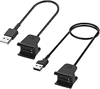 Vista 1 de Kissmart Cargador para Fitbit Alta HR, cable de carga de repuesto para Fitbit Alta HR (paquete de 2, 1.8 pies y 3.3 pies)