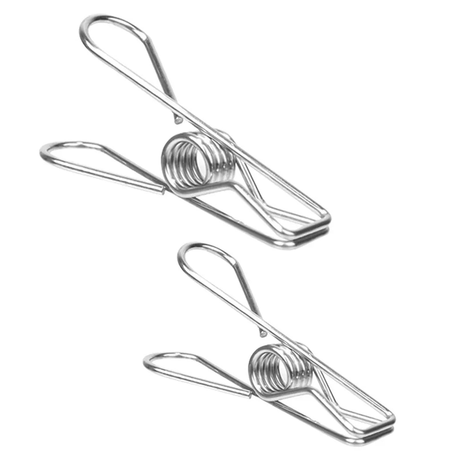 100PCS Household Clothespin Silver Stainless Steel Clips Washing Line Clothes Pegs Hang Pins Stainless Steel Clothes Peg(S)