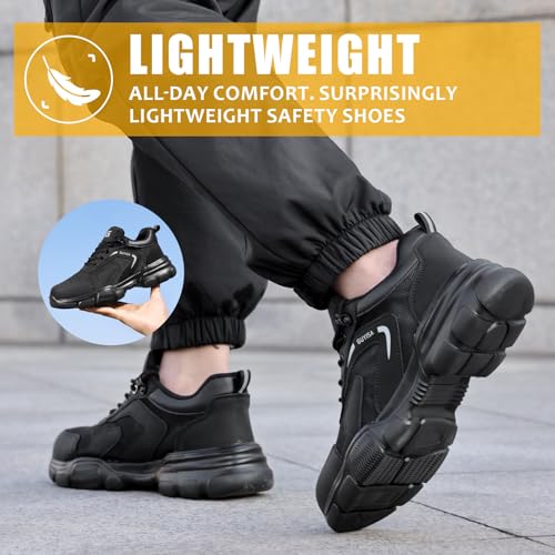 Image of Steel Toe Shoes for Men Lightweight Puncture Resistant Safety Footwear Work Shoes Men Safety Work Shoe Comfortable for Construction Warehouse Jobs