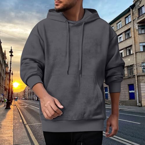 Casual Hooded Sweatshirts for Men Big and Tall Loose Fit Fashion Drawstring Pullover Hoodies Hipster Hip Hop Tops2