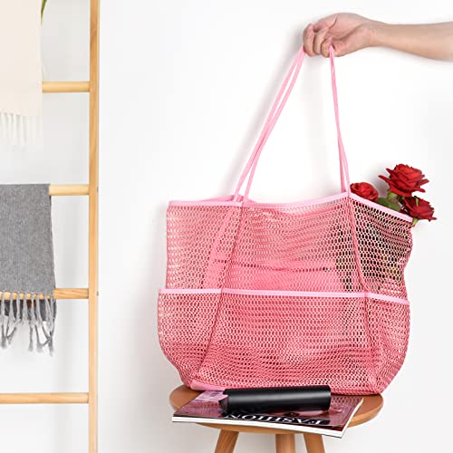 Image of Tainehs Mesh Beach Tote Large Bag 2023 Upgrade for Women with Multiple Pockets for Family Travel Swimming Waterproof Pool Bag