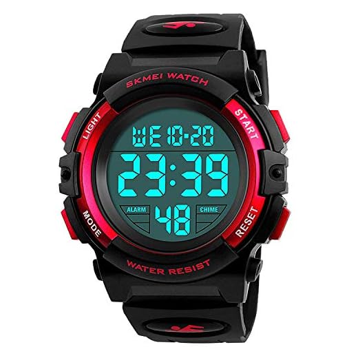Digital Watch for Girls Ages 4-15, Kids Red Digital Sports Waterproof Outdoor Analog Electronic Watches with Alarm Stopwatch, Children Birthday Presents Gifts Toys for Age 4-12 Year Old Boys Girls