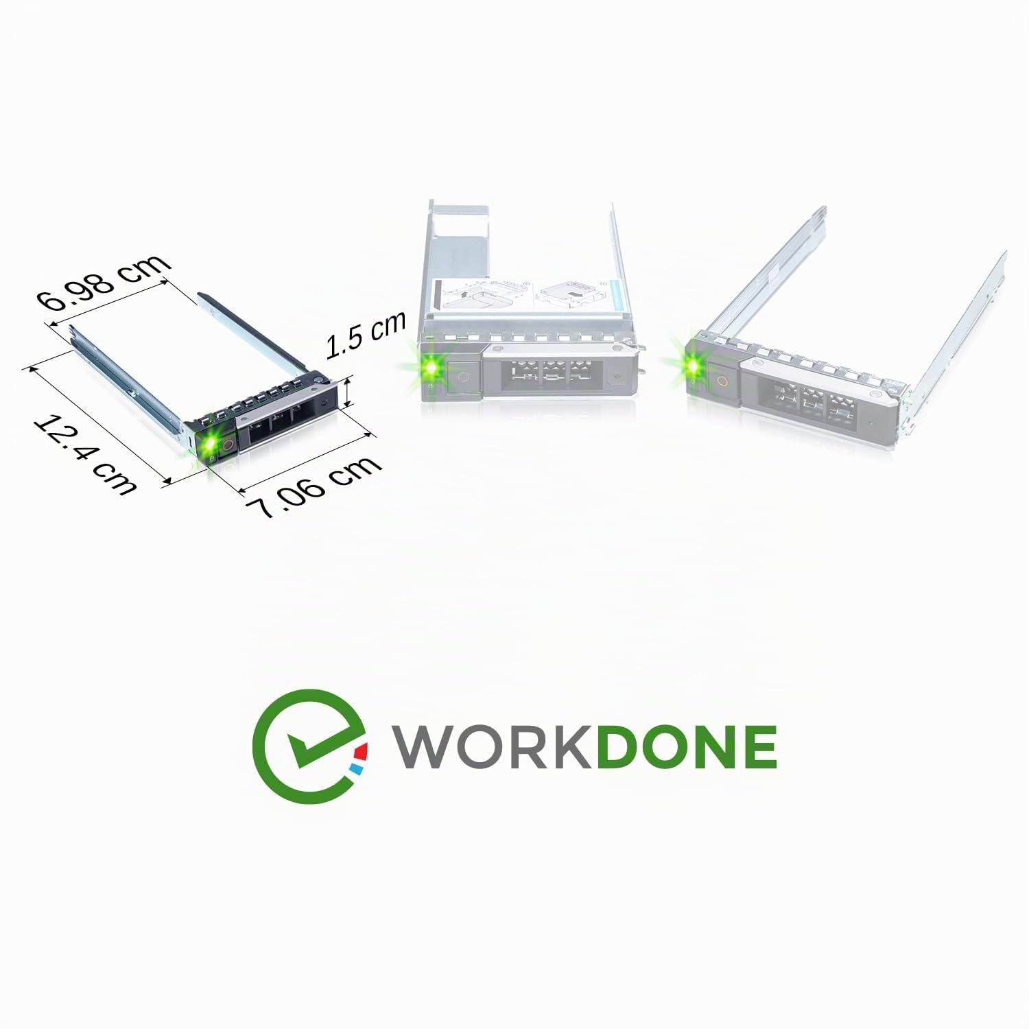 WorkDone 4er Pack - 2,5-Zoll Hard Drive Caddy Tray - kompatibel für Dell PowerEdge Server und XC-Serie - 14th Gen R440 R640 R740 R740xd R840 R940 R6415 R7425 - DXD9H SSD SAS Gehäuseträger